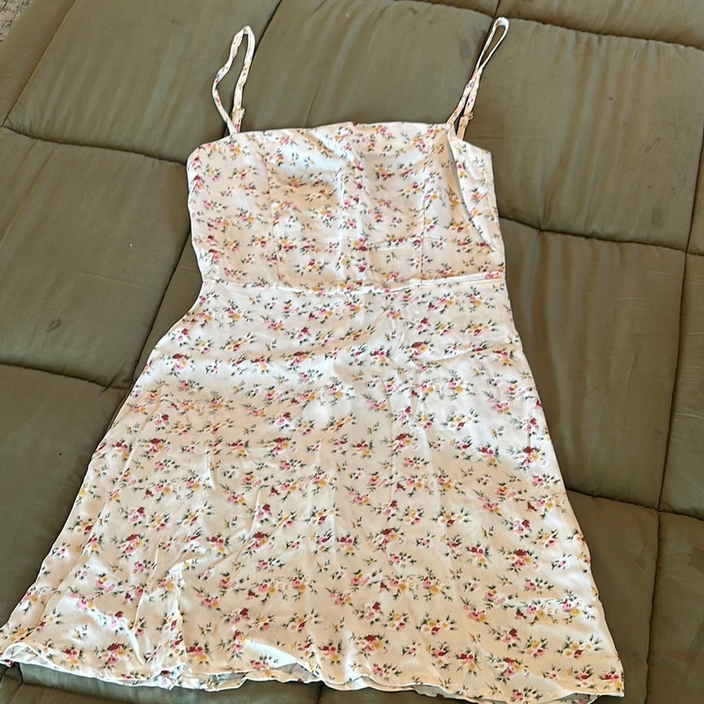 Reformation Cream Floral Dress